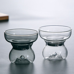 高硼硅玻璃茶漏 觀山造型茶隔濾網漏鬥茶水分離泡茶器茶葉過濾器