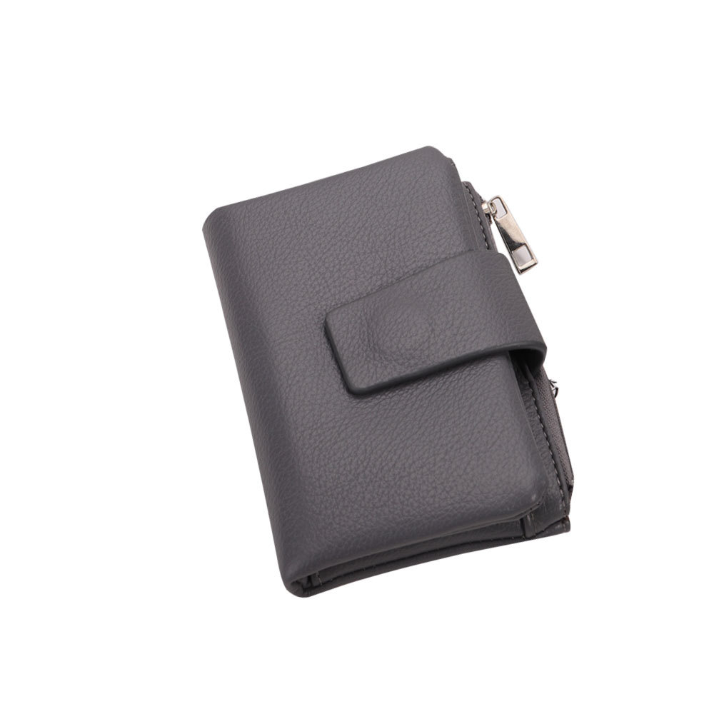 2025 Europa y los Estados Unidos nueva cartera de mujer alta sensación simple PU litchi doble doble cartera multifuncional en una cartera