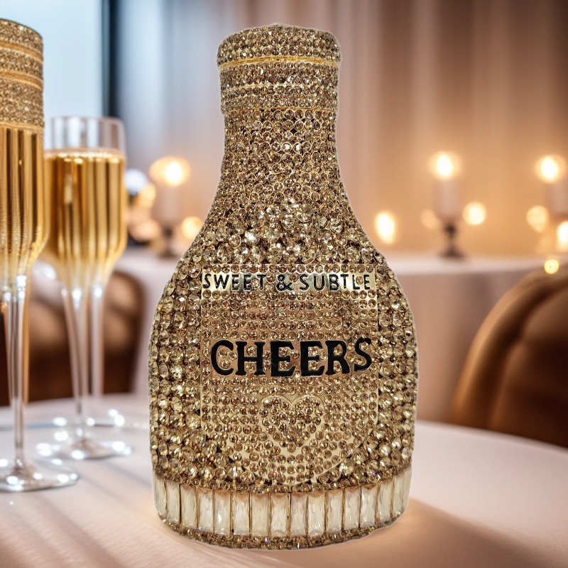 Bolsa de botella transfronteriza nueva botella de vino con diamantes bolsas de cena de fiesta vestido de noche bolsas de diamantes de mujer