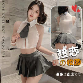 情趣q内衣禁欲系性感纯欲学妹学生装雪纺衬衫免脱JK制服套装诱惑