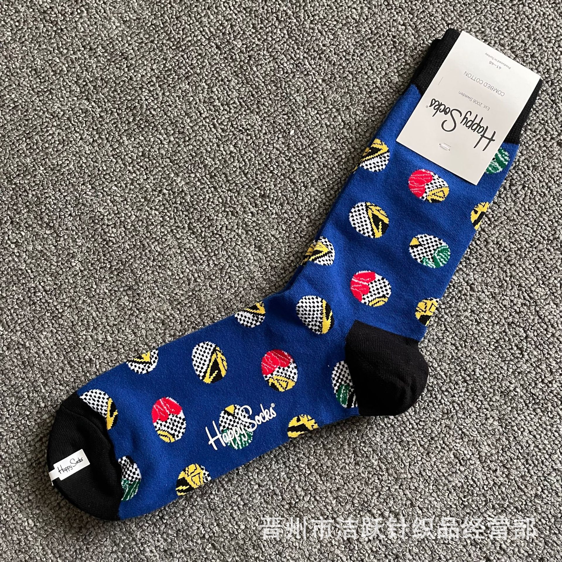 Happy socks新品高品质ハイレザー男性ソックススウェーデンコットンソックスファッションソックスカップルinsロング美脚ソックス