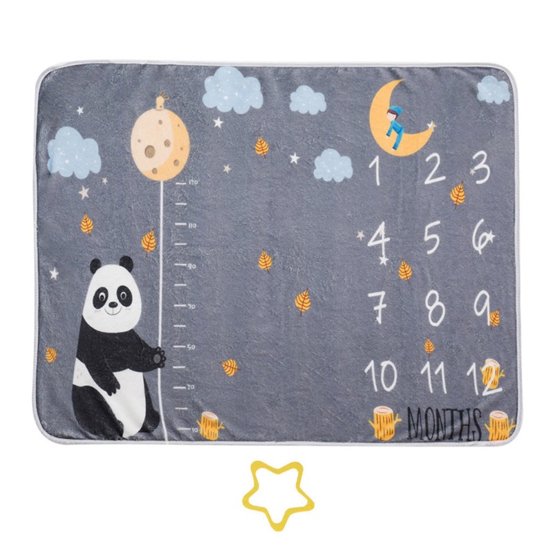 Manta de franela con estampado digital personalizado del fabricante, manta de fotografía para el crecimiento del bebé en su primer mes y 100 días