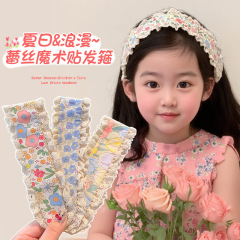 子供の広辺の砕髪の前髪は甘くて小さい砕花のマジックを貼って髪のカチューシャの2025の新型の女の子の髪飾りを貼ります。