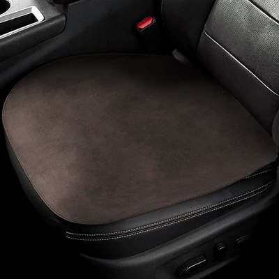 seat cushion for women, Four Seasons Pad - dark-brown-2-pieces-for-driver-and-passenger-seats-high-quality-suede-all-season-temperature-control-default-item