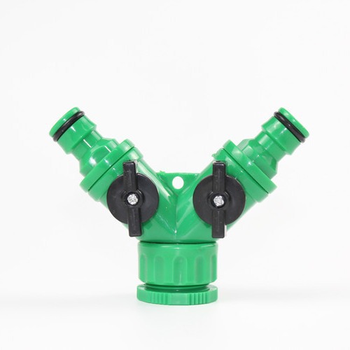 Verde 4 puntos 6 puntos bifurcado junta de pezón de riego junta rápida accesorios de jardín tubería válvula de 3 vías 1 / 2