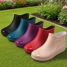C 74375 Short Tube Warm Non-slip Ladies Rain Boots ��Ͳ��ů