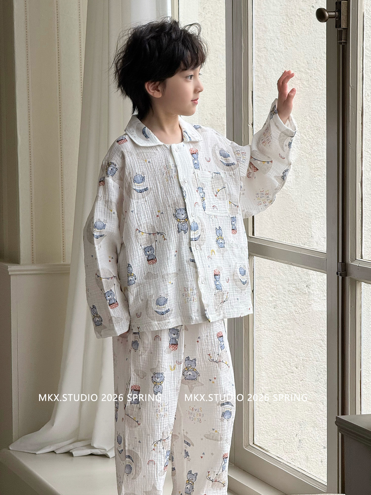 2026 primavera nueva ropa infantil infantil de moda de niños de algodón dos piezas de ropa doméstica