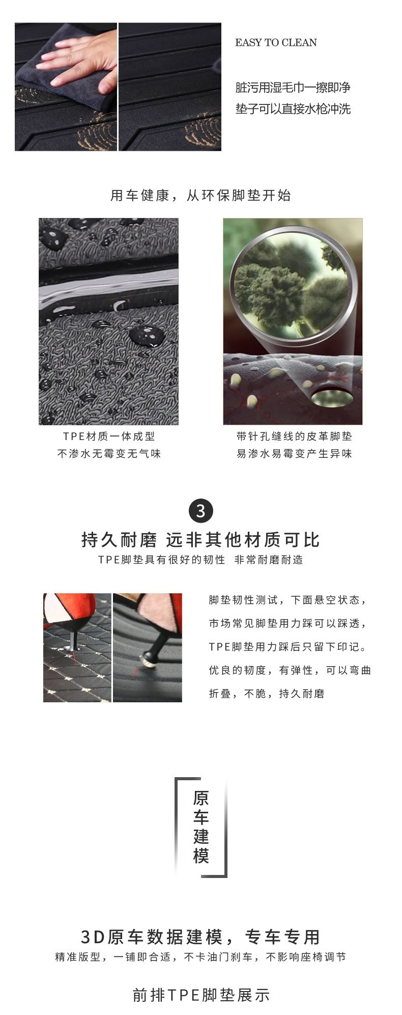 Full TPE car floor mats, specially designed for waterproofing, suitable for Lavida, Bora, Passat, Sylphy, Revin, Yingsang, X-Trail, and RAV4
