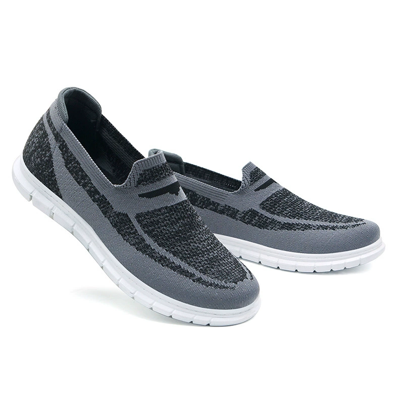Мужская обувь, летающая тканая обувь, обувь для пожилых людей, дышащая повседневная обувь без шнуровки, легкая обувь на мягкой подошве оптом, мужская обувь