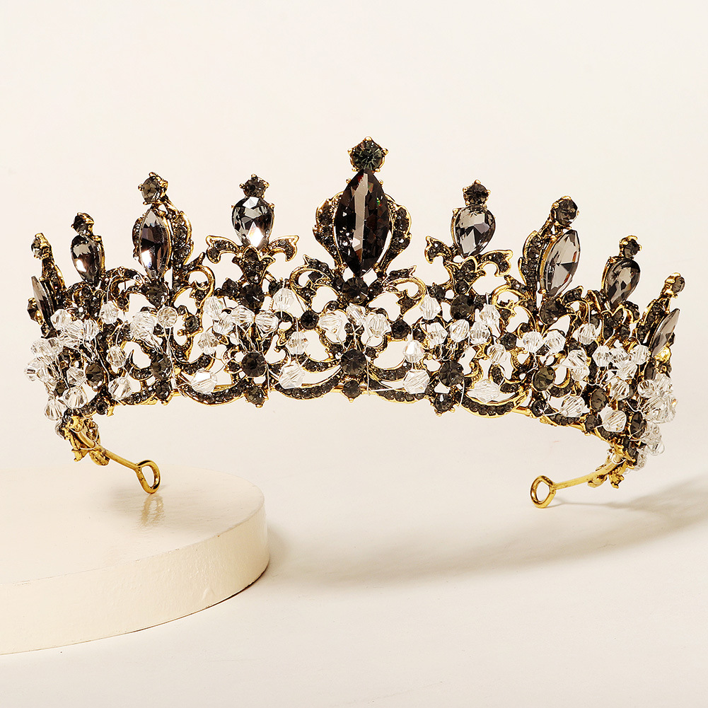 欧美奢华水钻新娘头饰复古巴洛克水晶皇冠写真婚纱礼服装饰配饰|ru