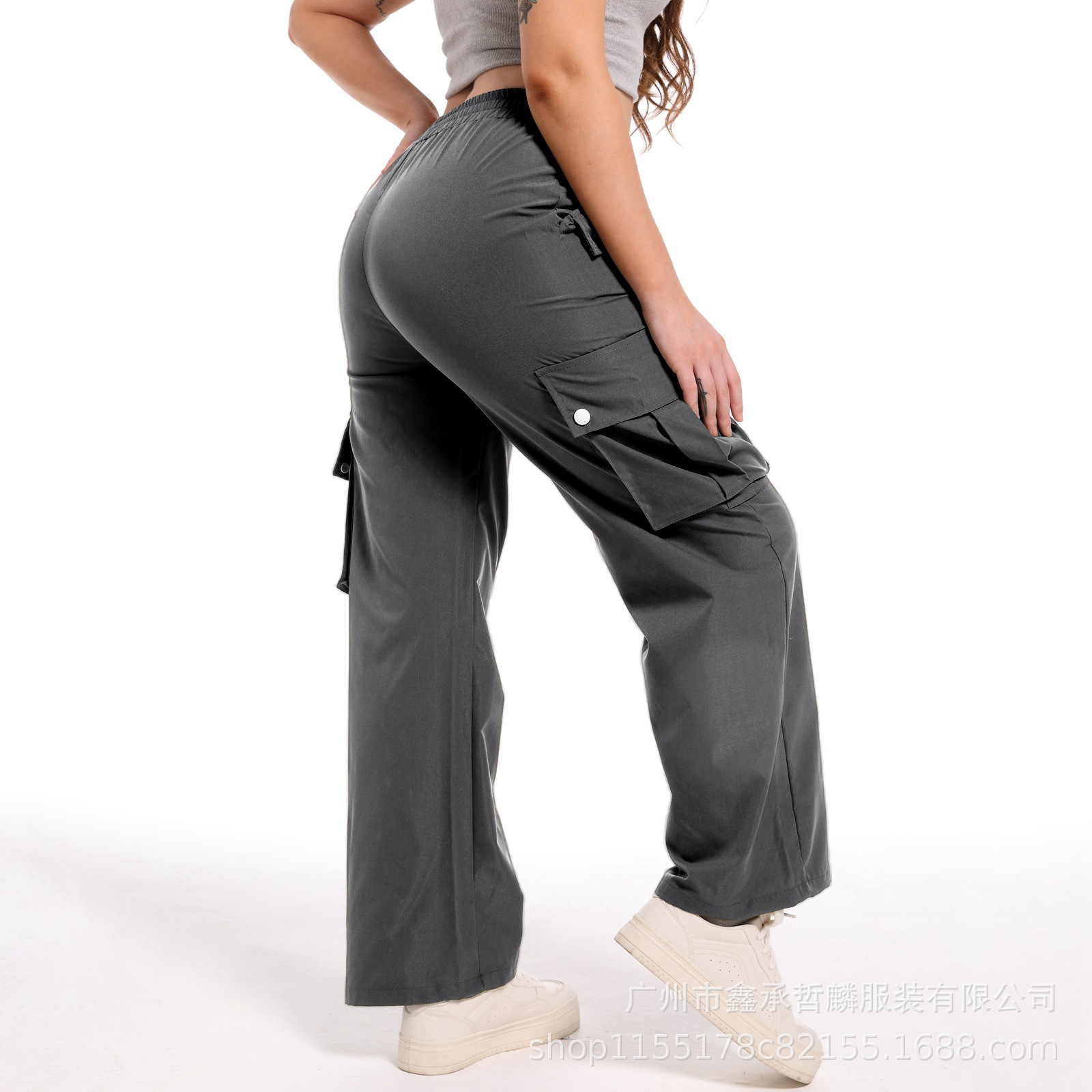 2025 comercio exterior TEMU pantalones anchos transfronterizos de cintura alta de cuatro estaciones, monos rectos, pantalones de cercanías de temperamento, pantalones casuales
