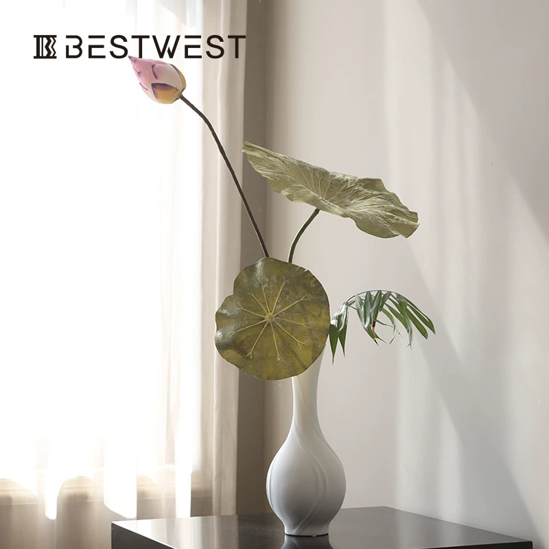 Искусственный цветок лотоса, новый китайский стиль, гостиная, цветочное украшение для обеденного стола, ТВ-шкаф, бионическая цветочная композиция, высококачественный реквизит, цветок