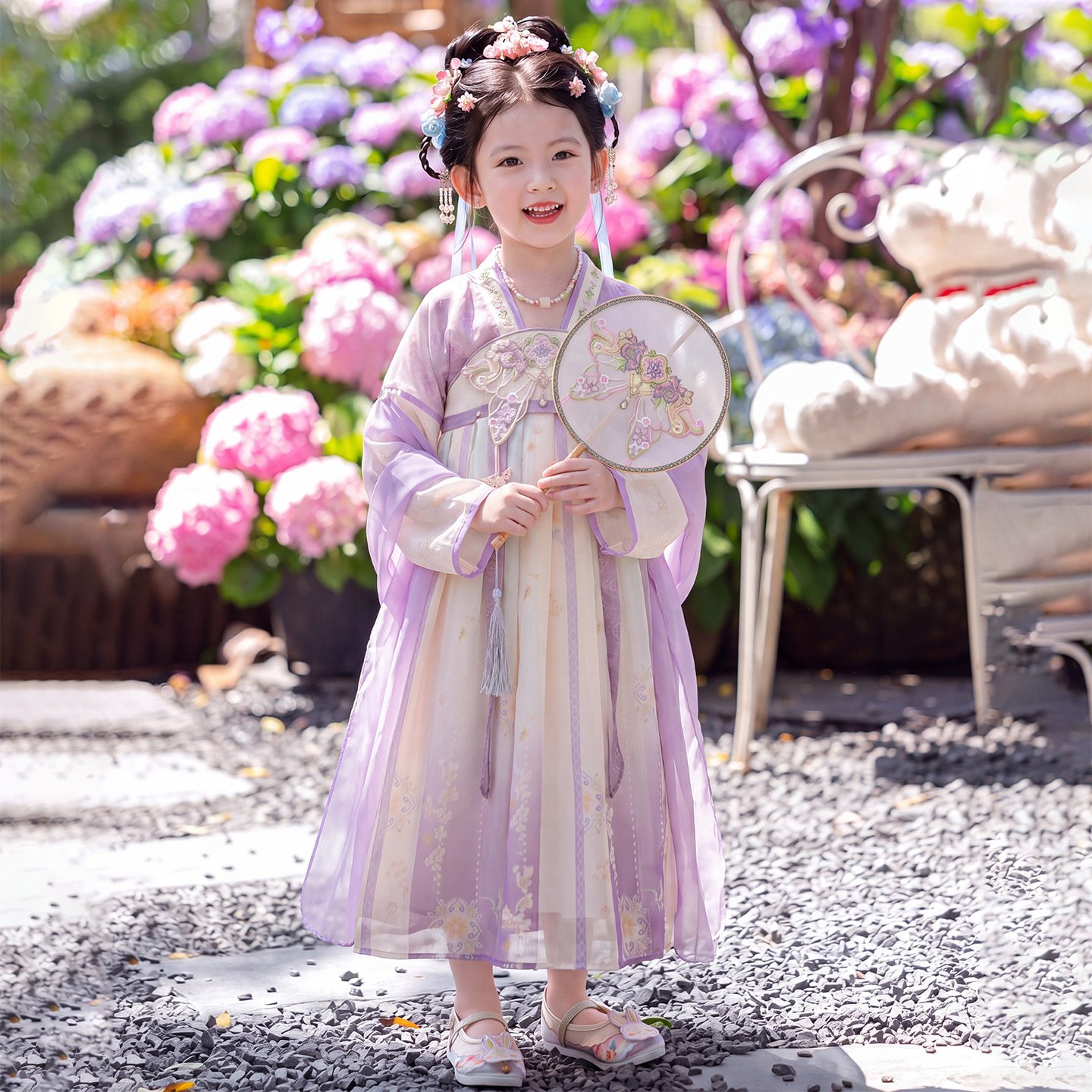 Hanfu-style girls' autumn costume dress 2026 new autumn model for little girls, children's ancient-style super fairy princess dress