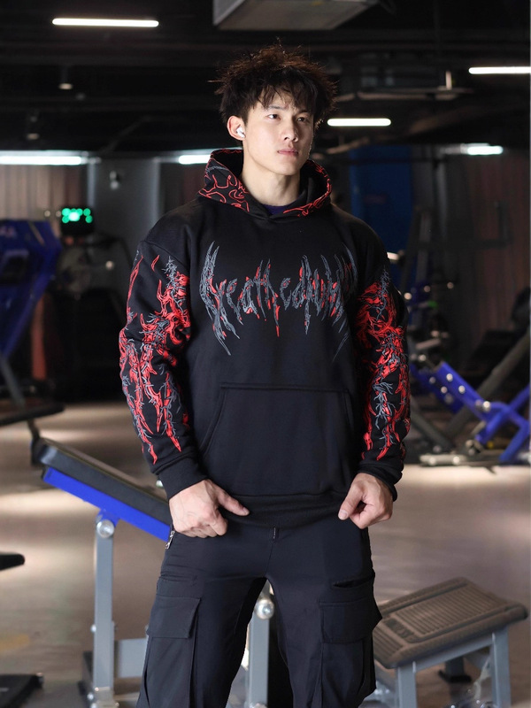 Breathedivinity 秋冬跨境外贸男士连帽卫衣爆款连帽衫男士健身衣|undefined