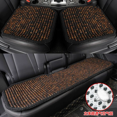 Cushion, Cool pad - xuan-mo-black-three-piece-set-black-colored-hook-edge-double-layer-thickened-3d-breathable-and-non-slip