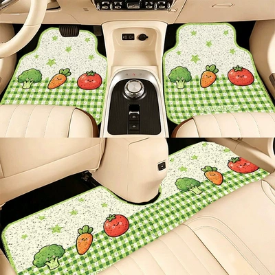 Amazon Cute Fruit Pattern Pvc Car Floor Mats Universal Home Use Sand-Scraping Dust Removal Mats Car Protective Floor Mats (Universal Foot Pad) - sq0630-car-floor-mat-1-5065cm-two-piece-set-silk-circle-pvc