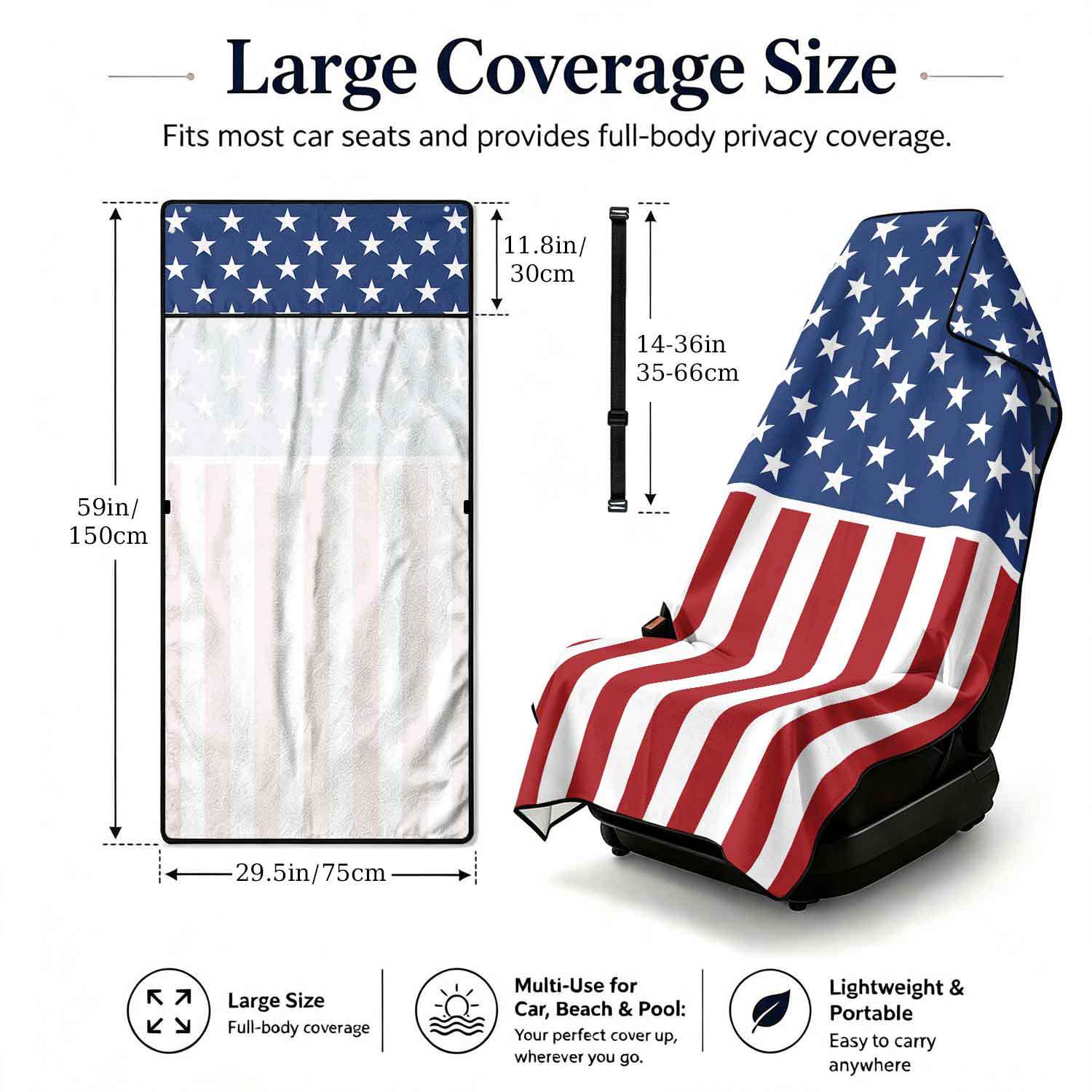 2-piece dual-use car seat cover, ultra-fine fiber, can be used as a beach towel, printed car protective seat cover 13