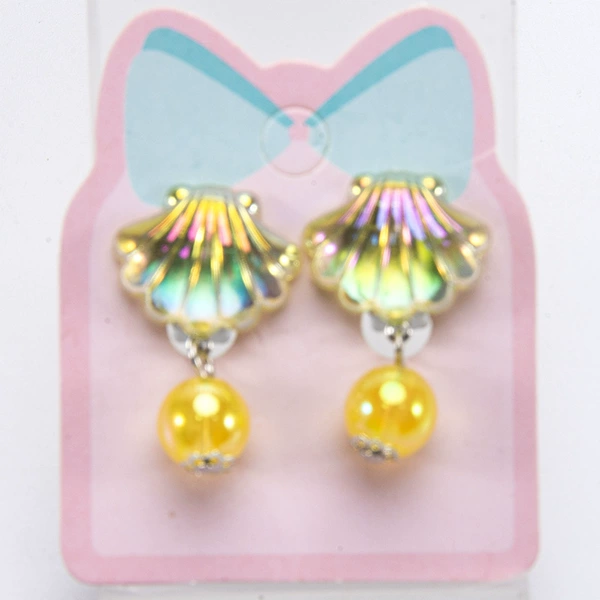 Yellow ear clips, 1 pair