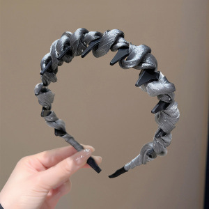 2#Silver gray fine glitter rhinestone headband