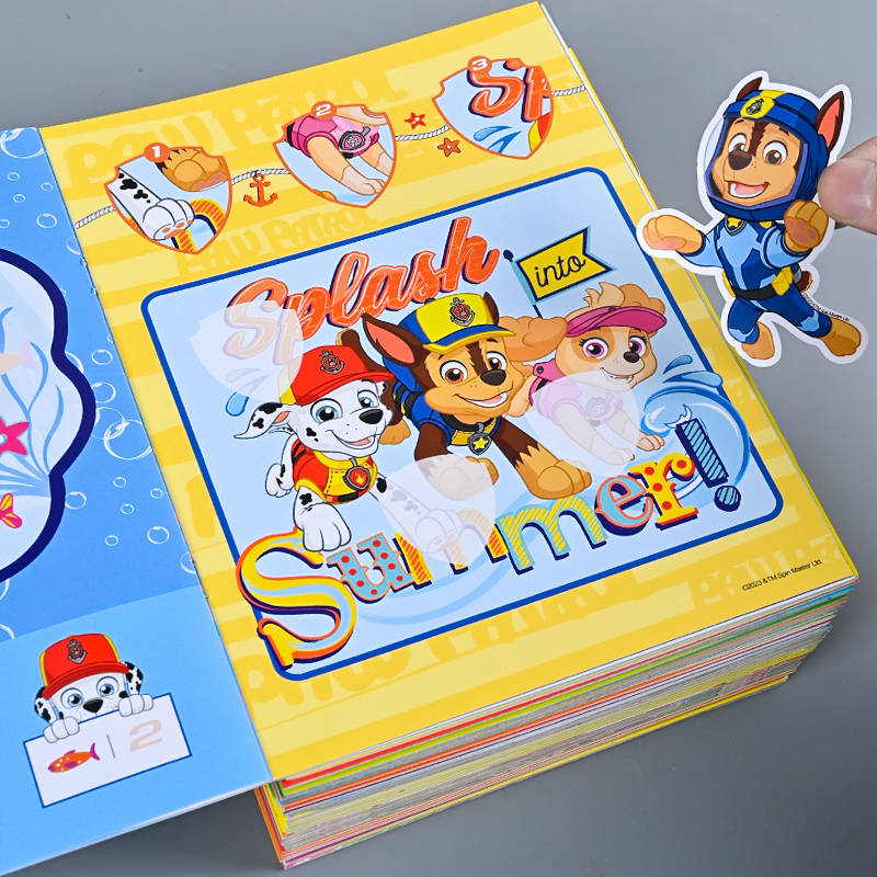 Paw Patrol Children's Cartoon Sticker Book 2 to 6 Years Old Boys and Girls Concentration Stickers Educational Toys