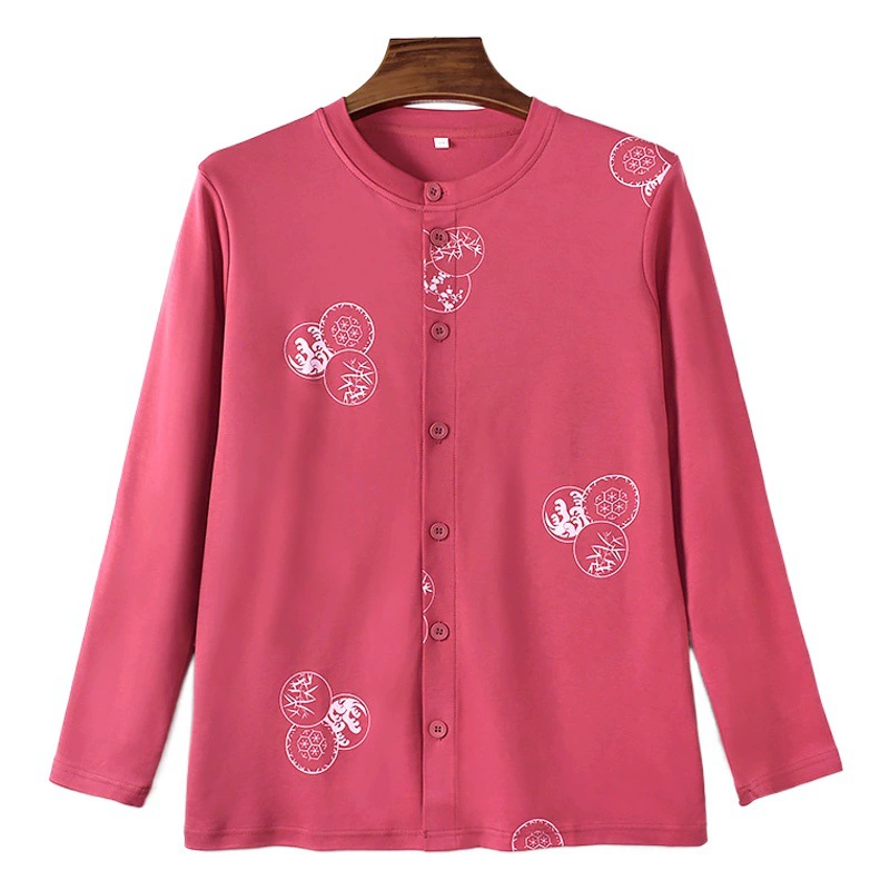 Топы для бабушки и мамы, подходящие для весны и осени, можно носить как верхнюю одежду или как нижний слой, кардиганы, осенние рубашки для женщин, среднего и старшего возраста, из чистого хлопка, с принтом, свободного кроя, повседневные, универсальные.