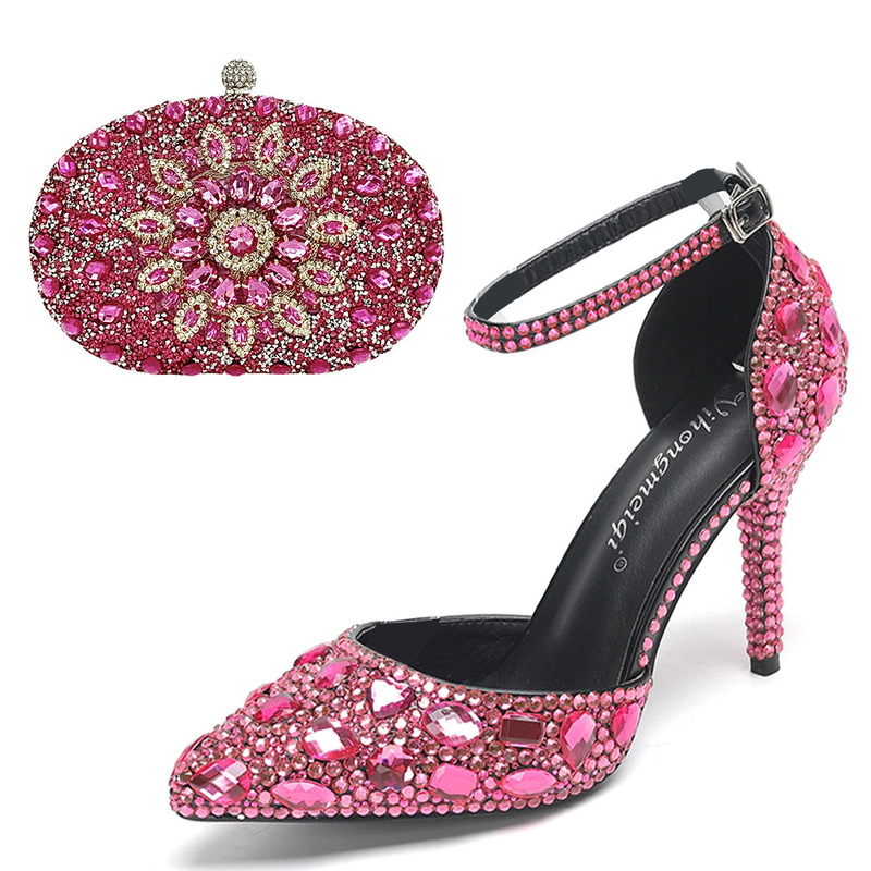 2025 New Women's 12-Color Stiletto Heel Party Pointed Toe Low-Cut Solid Color Wedding Rhinestone High Heels Wholesale 2025 New Women's 12-Color Stiletto Heel Party Pointed Toe Low-Cut Solid Color Wedding Rhinestone High Heels Wholesale