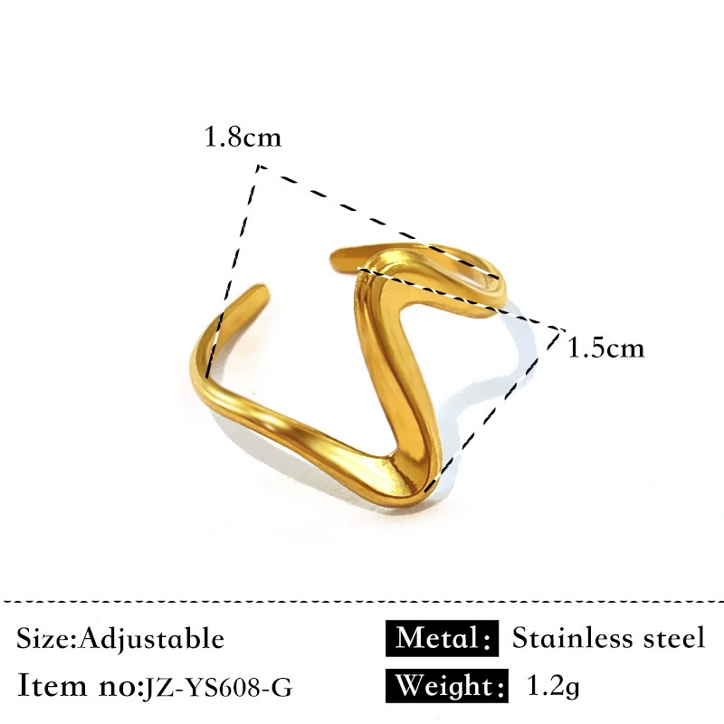 (Cross-border trading), wavy design fashionable ring stainless steel, brand accessory, European style, does not fade
