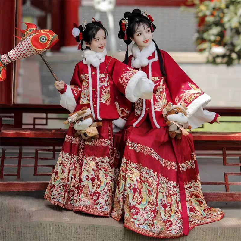 Ming Hanfu женский новогодний костюм 2024 новый дракон и феникс