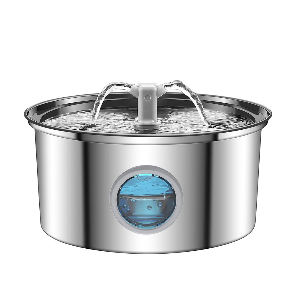 Fábrica directa 3.2L agua de acero inoxidable para mascotas filtración de carbón activado circulación automática silenciosa alimentador de agua para gatos y perros