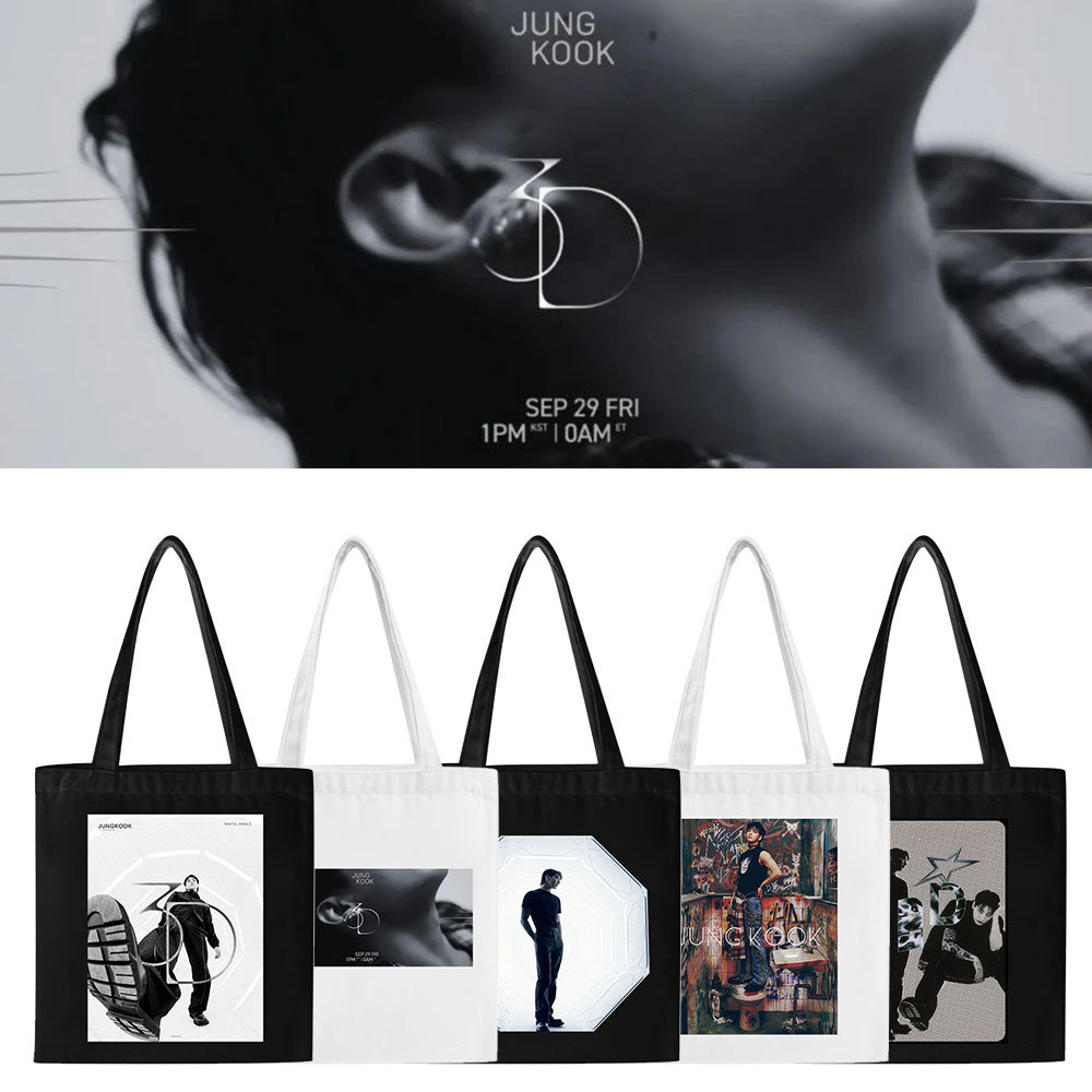 田柾国《3D (feat. Jack Harlow)专辑帆布袋 Jung Kook照片手提包