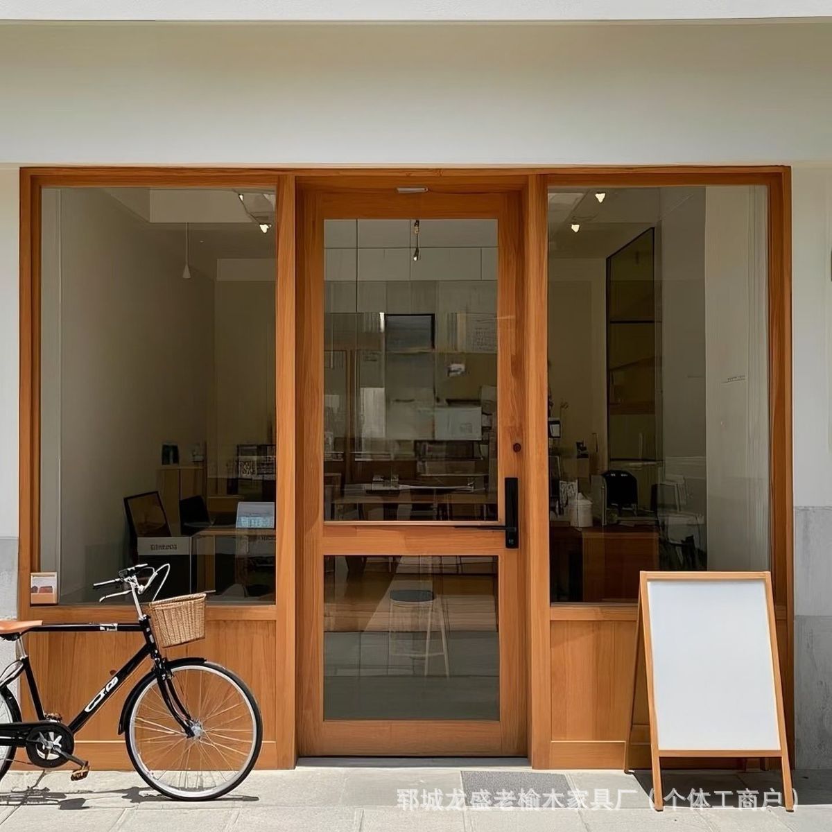 复古老榆木门窗拱形门甜品商铺室内门餐厅酒吧咖啡厅折叠门窗一体