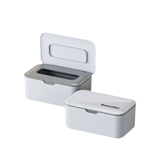 Tissue box with lid, wet tissue box, paper box, storage box, household dust-proof desktop sealed wet wipes box