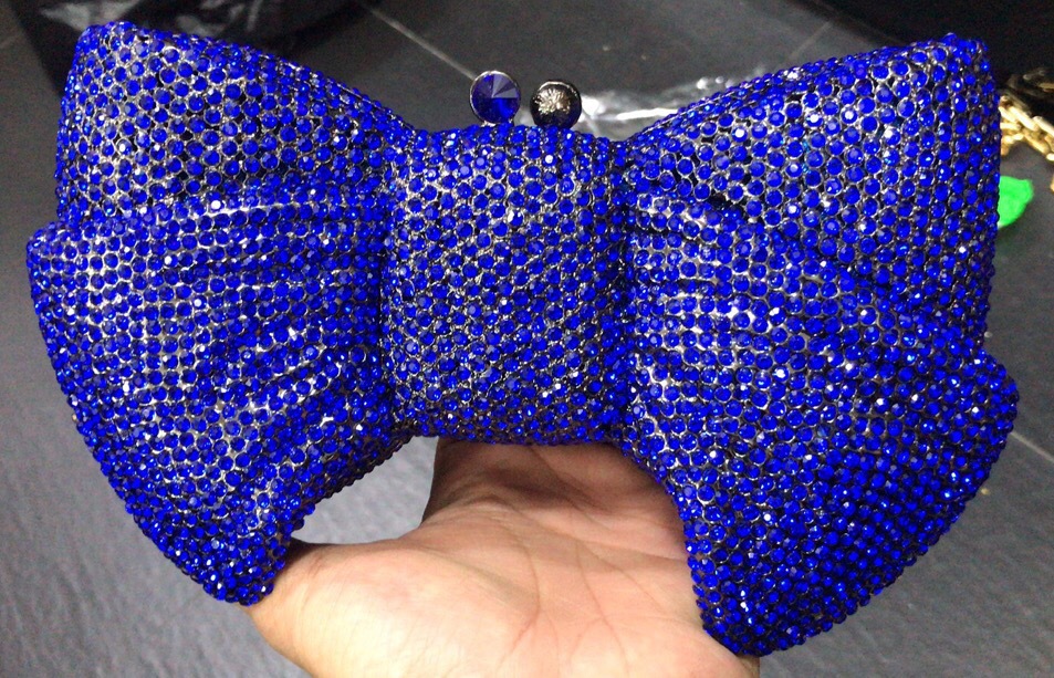 Bolso de arco transfronterizo nuevo arco de diamantes bolso de banquete de diamantes bolso de mano de mujer bolso de maquillaje pastel