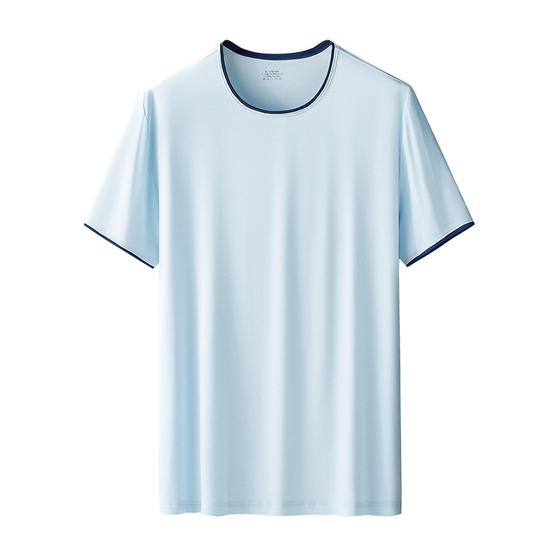 80 modal de doble cara primavera y verano de los hombres ropa para el hogar traje de cuello redondo de manga corta pantalones cortos se pueden usar fuera de pijama en stock