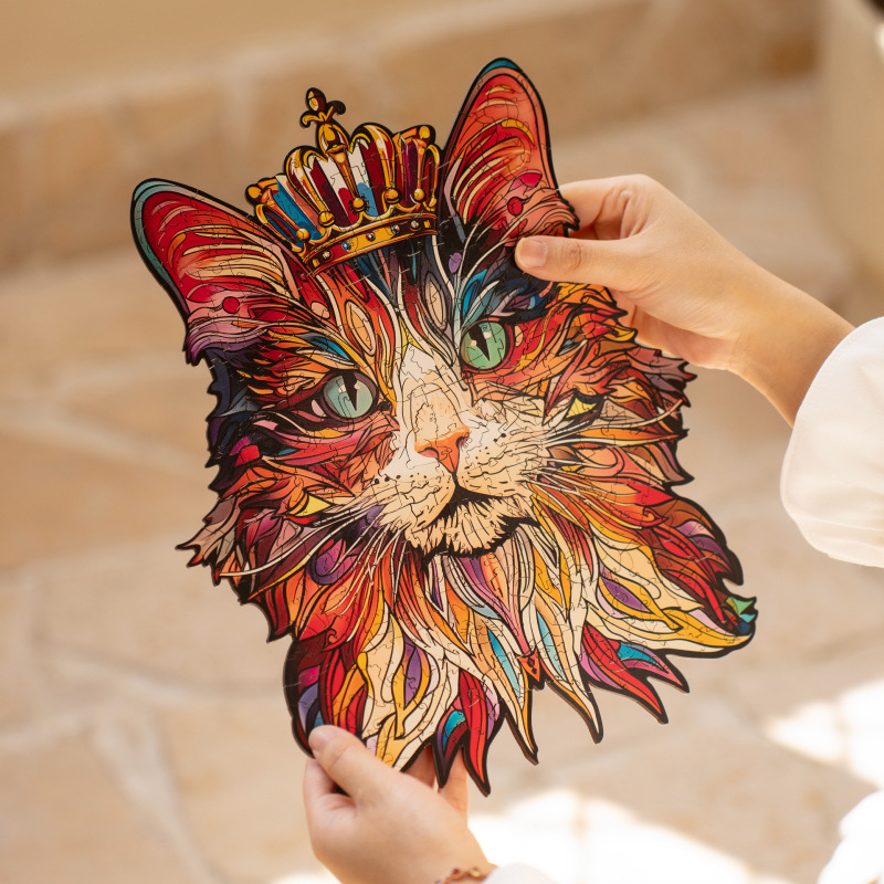 Ruo To Fun World Alien Puzzle King Cat Butterfly Diy Hecho a mano Pintura de decoración de sala de estar Adornos creativos