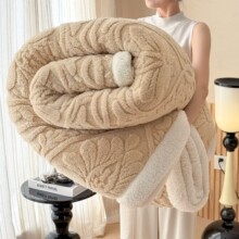 跨境欧式提花塔芙绒毛毯双面加厚羊羔绒午睡毯子办公室沙发盖毯