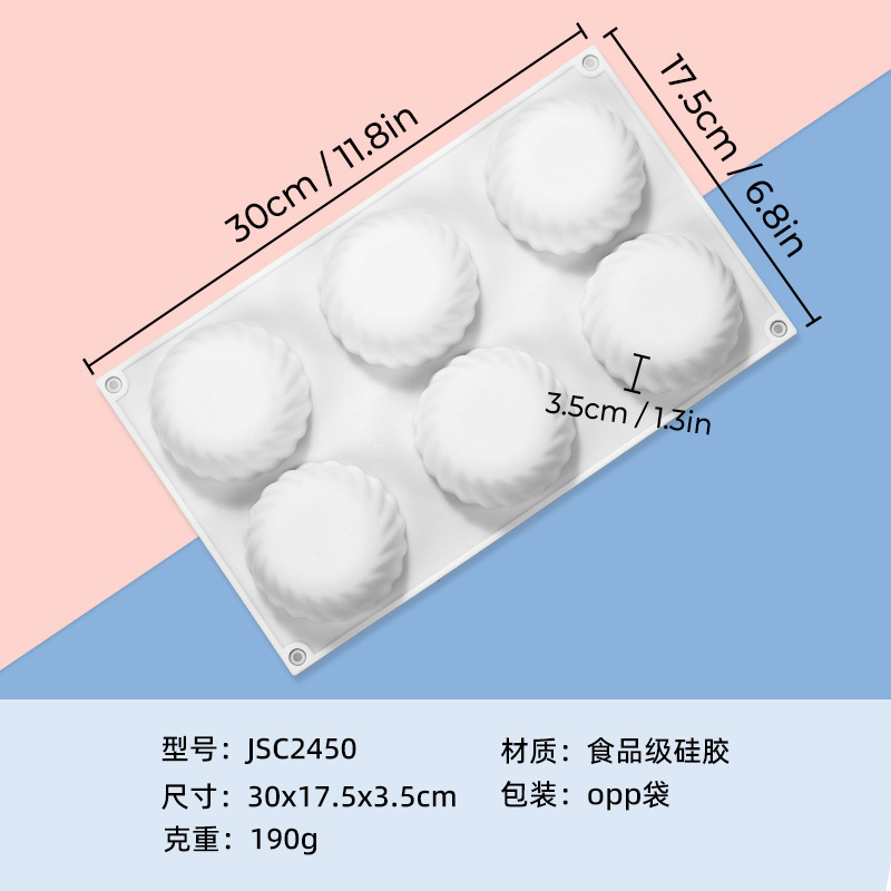 人気のある新商品6連食品級シリカゲルムース金型愛の形は高温に耐えて型抜きしやすいチョコレート金型です。|undefined