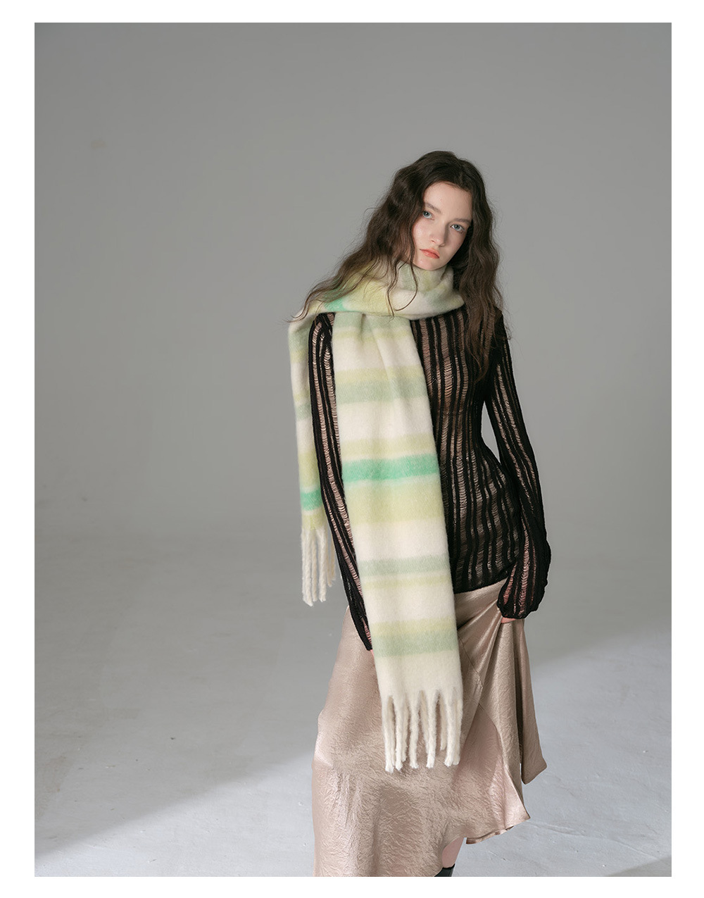 Imitation Cashmere Fringe Scarf For Women Soft Winter Shawl Bib_voghion.com