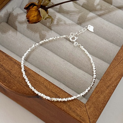 s925 silver broken silver bracelet women's fine live broadcast hot selling style ins light luxury sparkling handmade chain