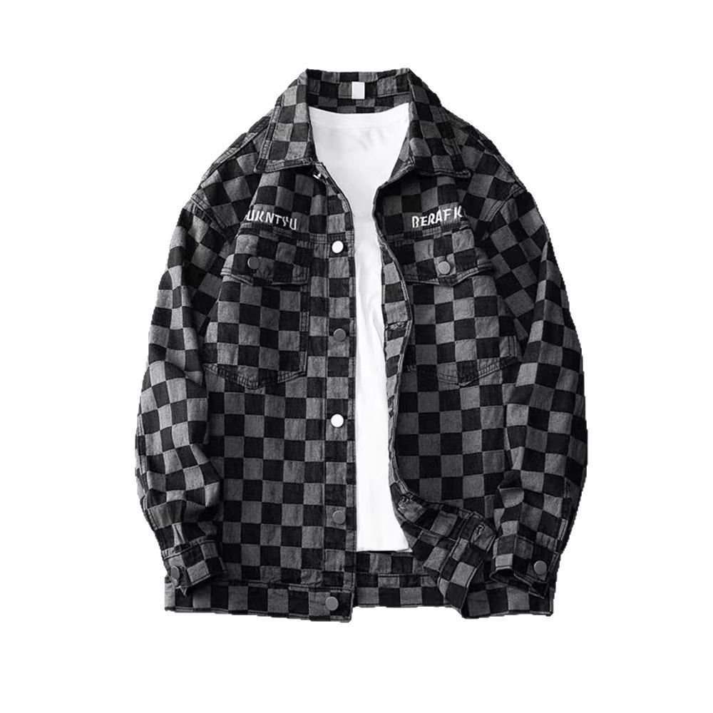 Denim Spring Autumn High-end Printed Casual Jacket Men's Fashion Light Luxury 2025 New Model_voghion.com
