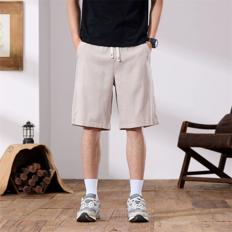 Summer shorts for leisure, sports trousers, elastic waist, cotton and linen