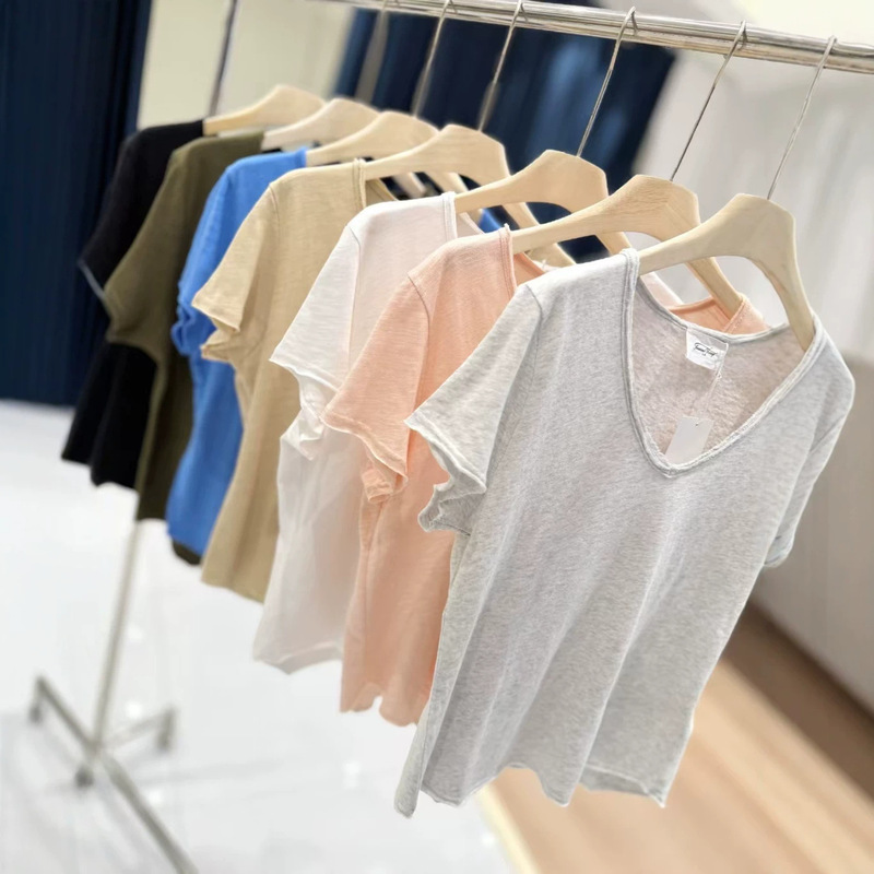 American Vint@Ge Bamboo Cotton Large V-Neck Short-Sleeve Shirt, Summer Thin Style, Loose and Versatile (V-Neck Short-Sleeve) American Vint@Ge Bamboo Cotton Large V-Neck Short-Sleeve Shirt, Summer Thin Style, Loose and Versatile (V-Neck Short-Sleeve)