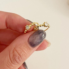 范智喬 韓國韓版925純銀白皓石耳釘 女簡約時尚ins風耳環耳飾