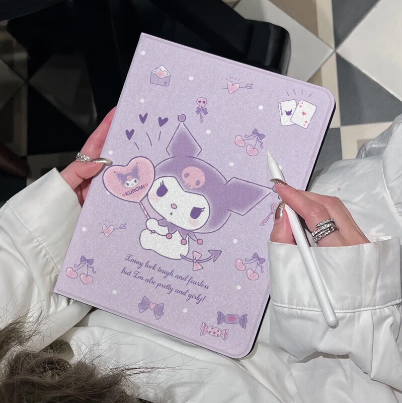 Cartoon Heart Kuromi Suitable for Samsung A9+Plus 11inch Tablet Protective Cover Book Style Flip Cover Cartoon Heart Kuromi Suitable for Samsung A9+Plus 11inch Tablet Protective Cover Book Style Flip Cover