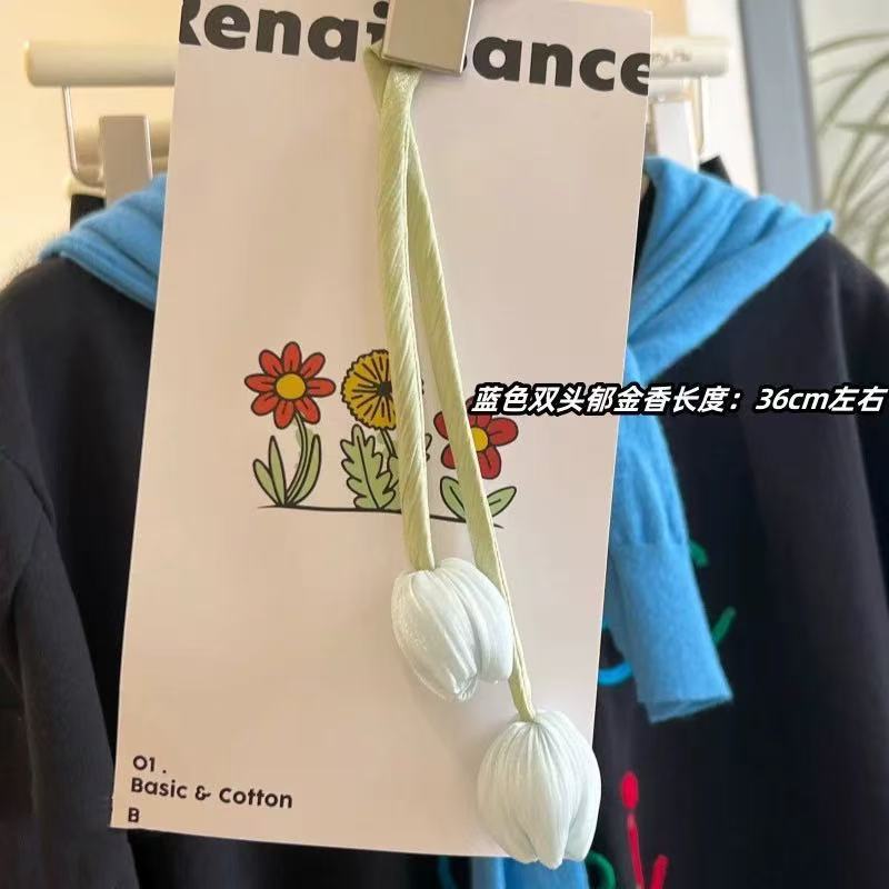ins布艺双头郁金香花苞花朵装饰辅料裙子衣服书包手工diy挂件配饰|undefined
