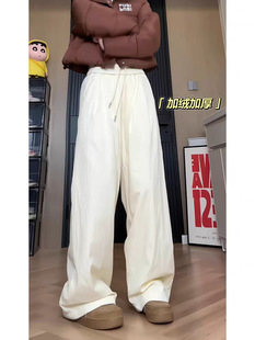[Fleece Style] Fleece-Lined Thickened Cotton Pants for Women, New Autumn/Winter Windproof and Cold-Proof Casual Sports Straight-Leg Trousers