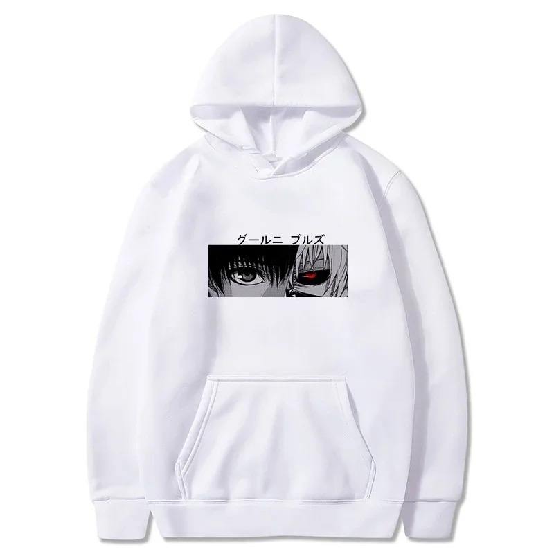 Anime Tokyo Ghoul Kaneki Ken Eyes Print Pullovers Hoodie Loo