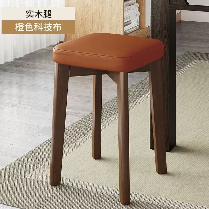 实木凳子新款家用餐桌凳可叠放软包小户型卧室化妆凳加厚商用餐椅|undefined