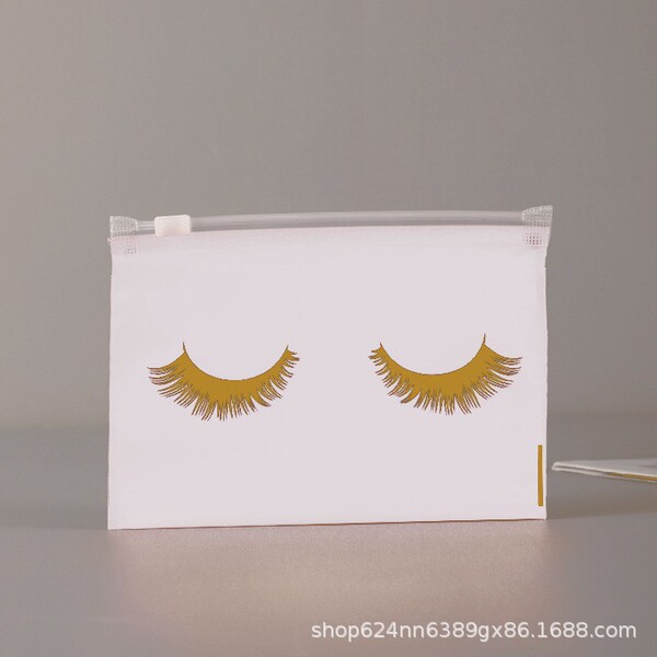 fuchsia black storage bag for eyelashes with zipper