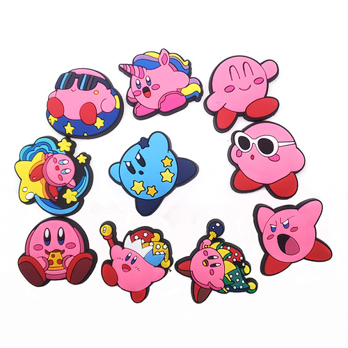 Cute style Kirby Pink Crocs Shoes Flower Shoe Buckle Removable Children's Garden Shoes Jewelry Decorative Buckle